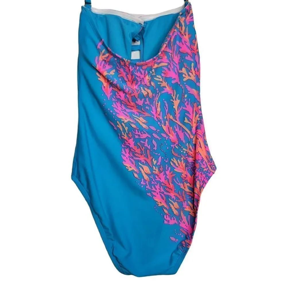 Lilly Pulitzer Teslee One Piece Swimsuit in Turquoise Oasis Size 0